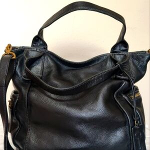 Fossil leather black bag